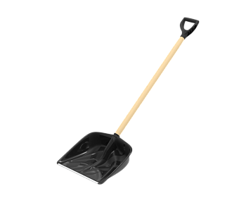 Лопата снеговая с металлической планкой и пластмассовой ручкой «Альфа» 460×420мм