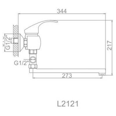СМЕСИТЕЛЬ ДЛЯ ВАННЫ LEDEME L2121