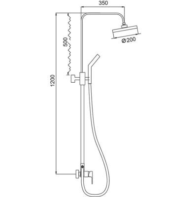 ДУШЕВАЯ СТОЙКА СО СМЕСИТЕЛЕМ LEDEME L2403 С ТРОПИЧЕСКИМ ДУШЕМ