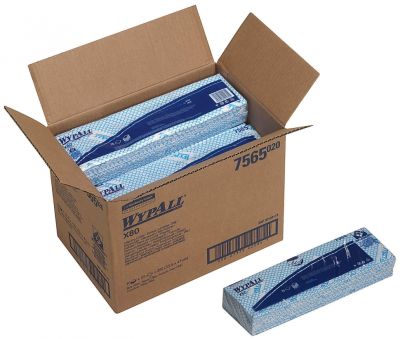 Протирочный материал в пачке Kimberly-Clark Wypall® X80 7565 голубой