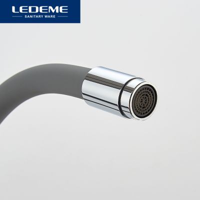 СМЕСИТЕЛЬ ДЛЯ КУХНИ LEDEME L4898-6, ГИБКИЙ ИЗЛИВ СИНИЙ