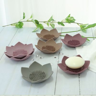 Силиконовая мыльница лотос KF Pastel