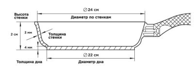 Сковорода блинная Gochu 24 см с каменным покрытием для всех видов плит без крышки