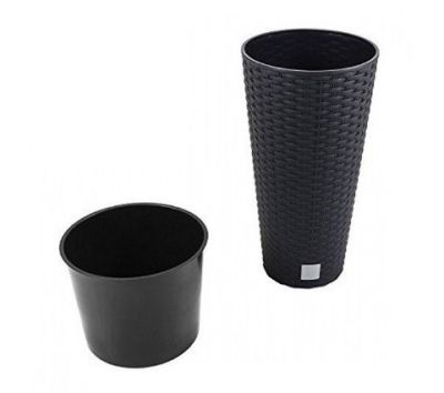 Кашпо для цветов Prosperplast Rato Low 64+35л, антрацит