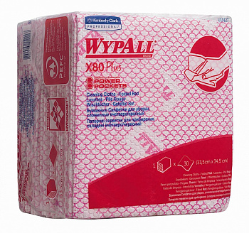 Протирочный материал в пачке Kimberly-Clark Wypall® X80 19127, красный