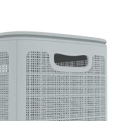 Плетёная корзина для белья сборная «Лён» 75 л (43х32.1х60 см) серый