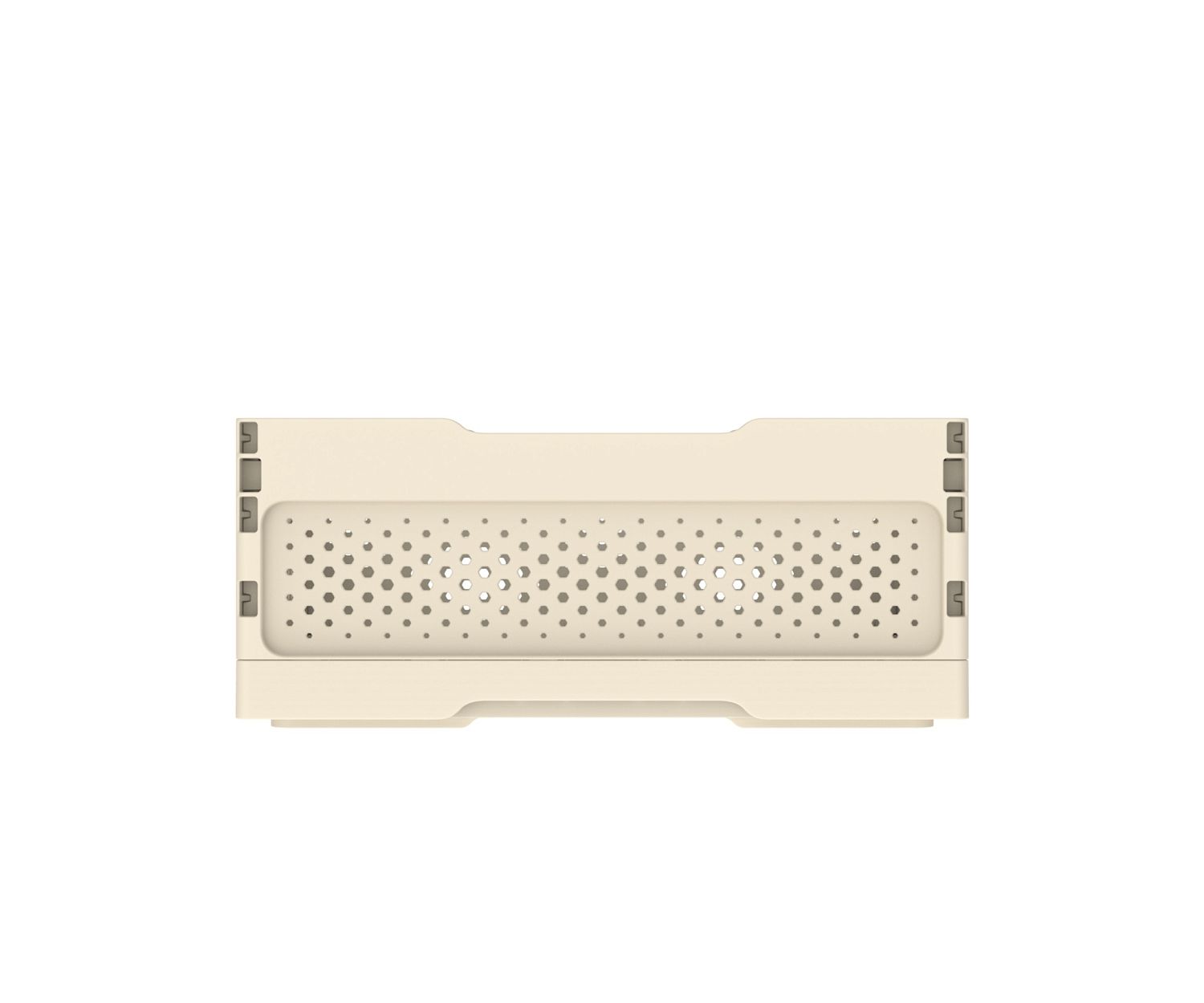 Ящик складной с перфорированными стенками и кнопками-фиксаторами (слоновая кость) АП 487, комплект 14 штук