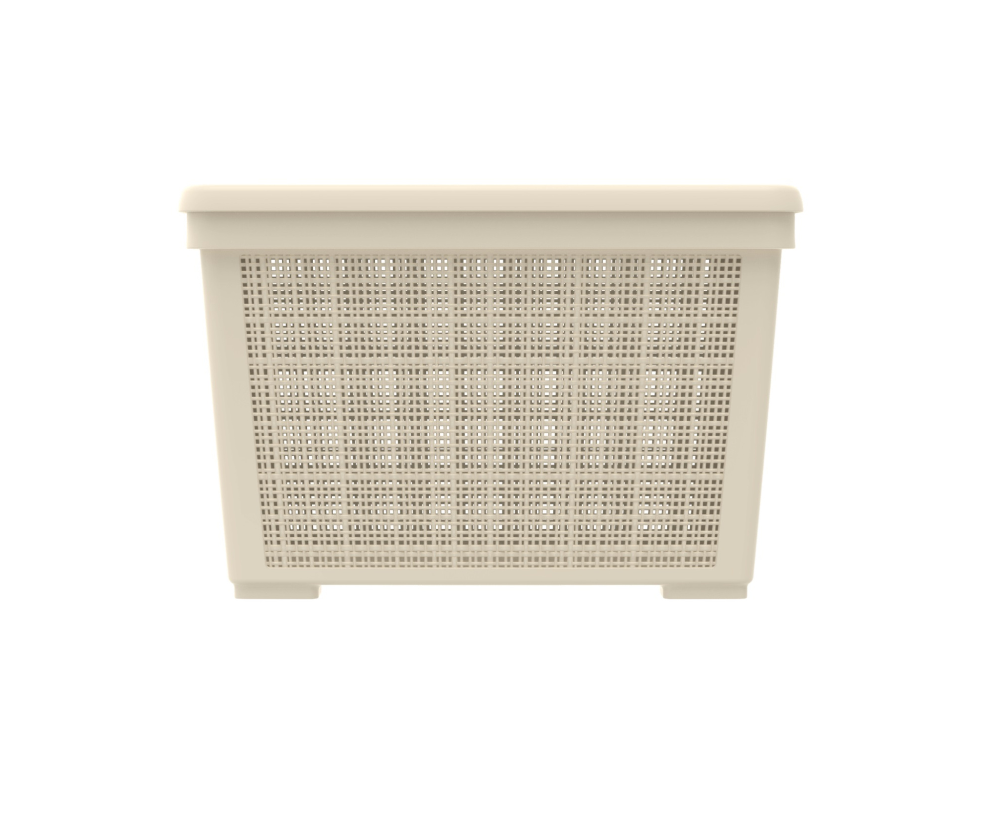 Плетёная корзина для хранения с крышкой «Лён» 22 л (400х284х264 мм) слоновая кость