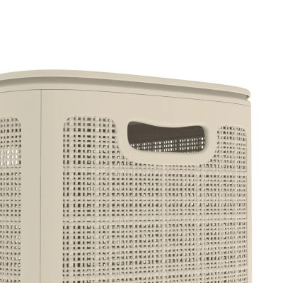 Плетёная корзина для белья сборная «Лён» 100 л (43х32.1х80 см) слоновая кость