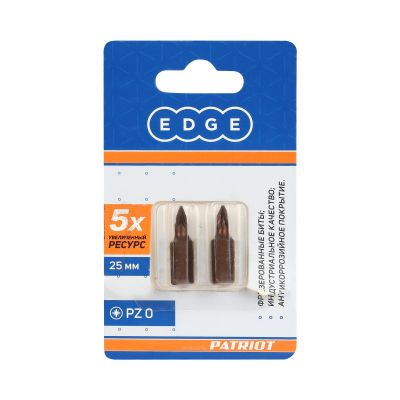 Бита EDGE by PATRIOT PZ0, сталь S2, длина 25 мм, 3 шт в блистере