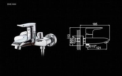 СМЕСИТЕЛЬ ДЛЯ ВАННЫ LEDEME L3234 КОРОТКИЙ ИЗЛИВ