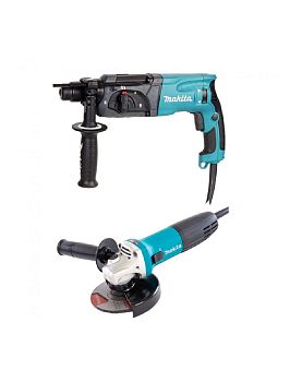 Набор электроинструментов Makita DK0120 (УШМ GA5030+ перфоратор HR2470)