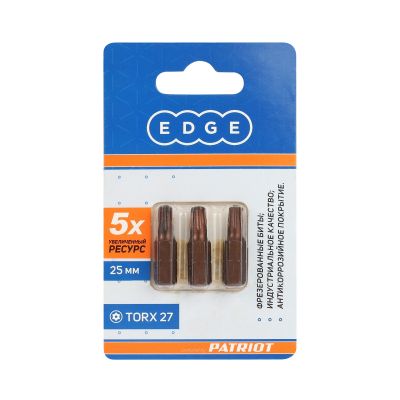 Бита EDGE by PATRIOT T27, сталь S2, длина 25 мм, 2 шт в блистере