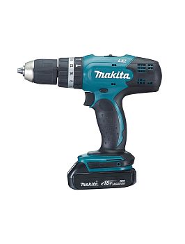 Ударная дрель-шуруповерт аккумуляторная Makita DHP453SYE LXT 18В, 2х1.5 Ач, 42 Нм, 1300 об/мин