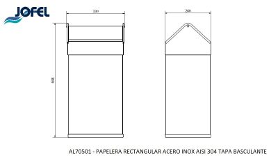 Урна с крышкой-качелью Jofel AL70501 40л