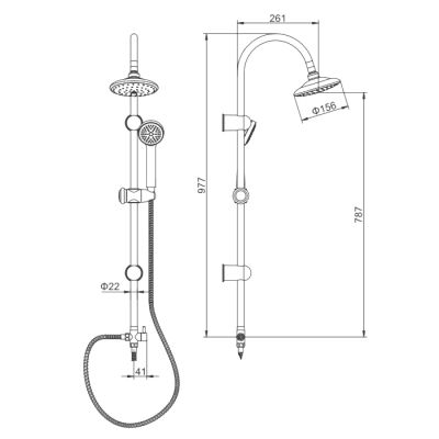 ДУШЕВАЯ СТОЙКА LEDEME L2412 С ТРОПИЧЕСКИМ ДУШЕМ