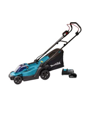 Газонокосилка аккумуляторная Makita DLM330RT LXT 18 В, 450 Вт, ширина 33 см, травосбор. 30 л, 3в1, 8 ступен. центр. регул, 20-75 мм, без акб и ЗУ