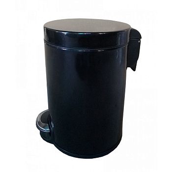 Корзина для мусора с педалью ВINELE Lux WP20LB, 20 литров эмалированная сталь, черная