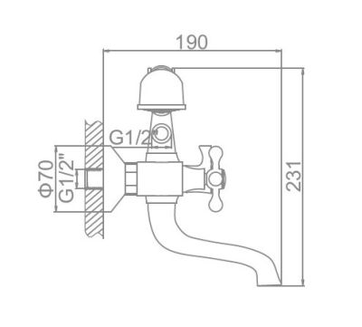 СМЕСИТЕЛЬ ДЛЯ ВАННЫ LEDEME L3119 КОРОТКИЙ ИЗЛИВ