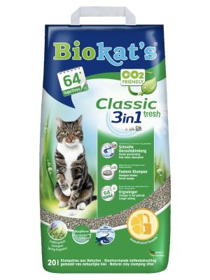 BIOKAT'S CLASSIC FRESH наполнитель комкующийся c ароматизатором 20 л (20 кг)