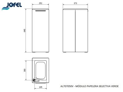 Ведро прямоугольное Jofel AL707050V 40л