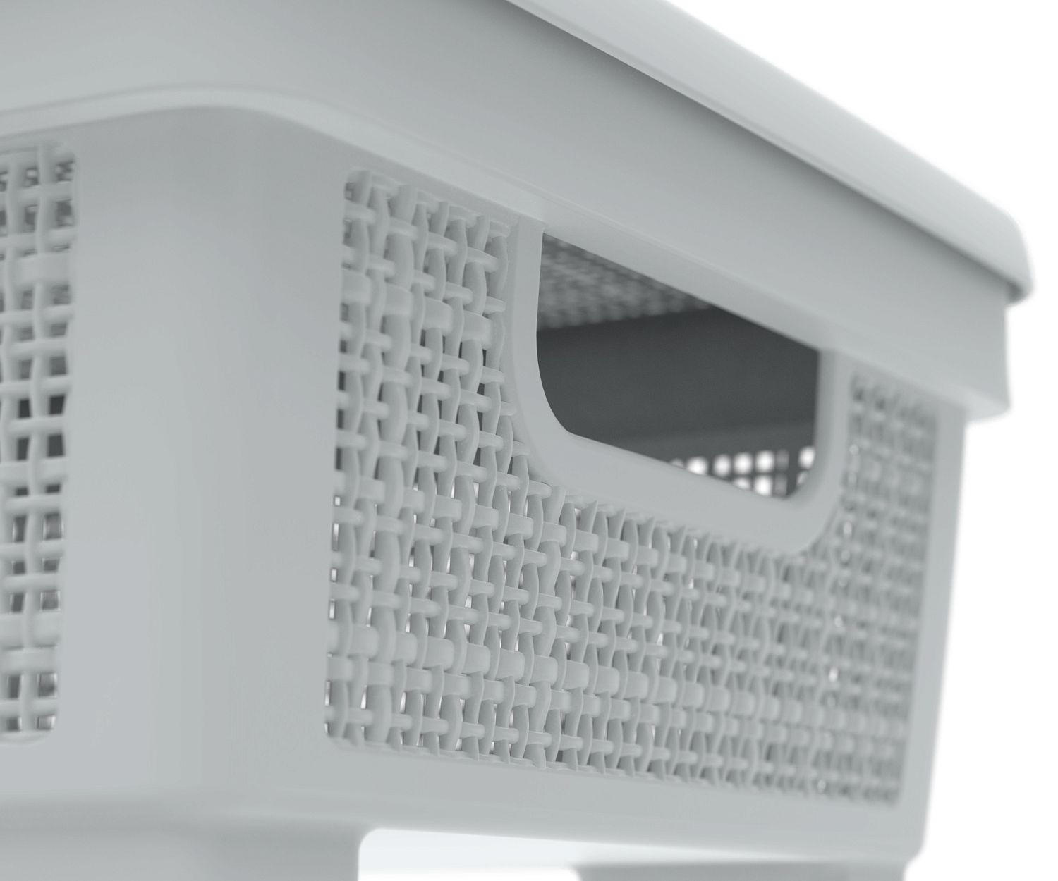 Плетёная корзина для хранения с крышкой «Лён» 11 л (400х284х137 мм) серый