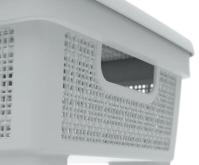 Плетёная корзина для хранения с крышкой «Лён» 11 л (400х284х137 мм) серый