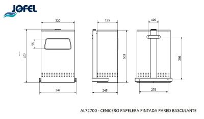 Урна-пепельница поворотная Jofel AL72700 черный,белый 40л