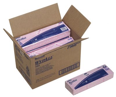 Протирочный материал в пачках Kimberly-Clark WypAll X80 7568, красный
