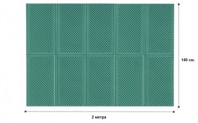 Складной кемпинговый ПЭТ коврик для пикника и отдыха на природе (хаки) 140х200 см