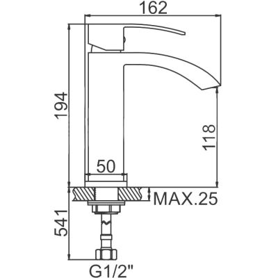 СМЕСИТЕЛЬ ДЛЯ УМЫВАЛЬНИКА LEDEME L1055-15, КАСКАДНЫЙ ИЗЛИВ