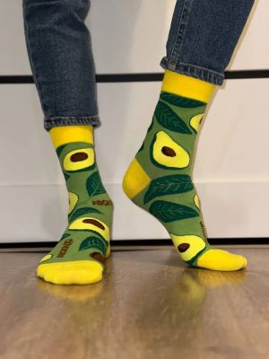 Носки хлопковые унисекс 10 пар с принтом фрукты, арт. 1240, разм. One size