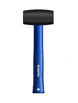 Киянка с пластиковой рукояткой 450г резиновая черная WORKPRO