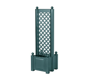 Маленький ящик для растений KHW с центральной шпалерой 43 см, зеленый