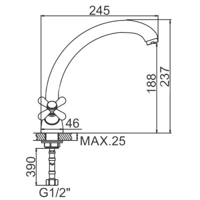 СМЕСИТЕЛЬ ДЛЯ КУХНИ LEDEME L4218-2