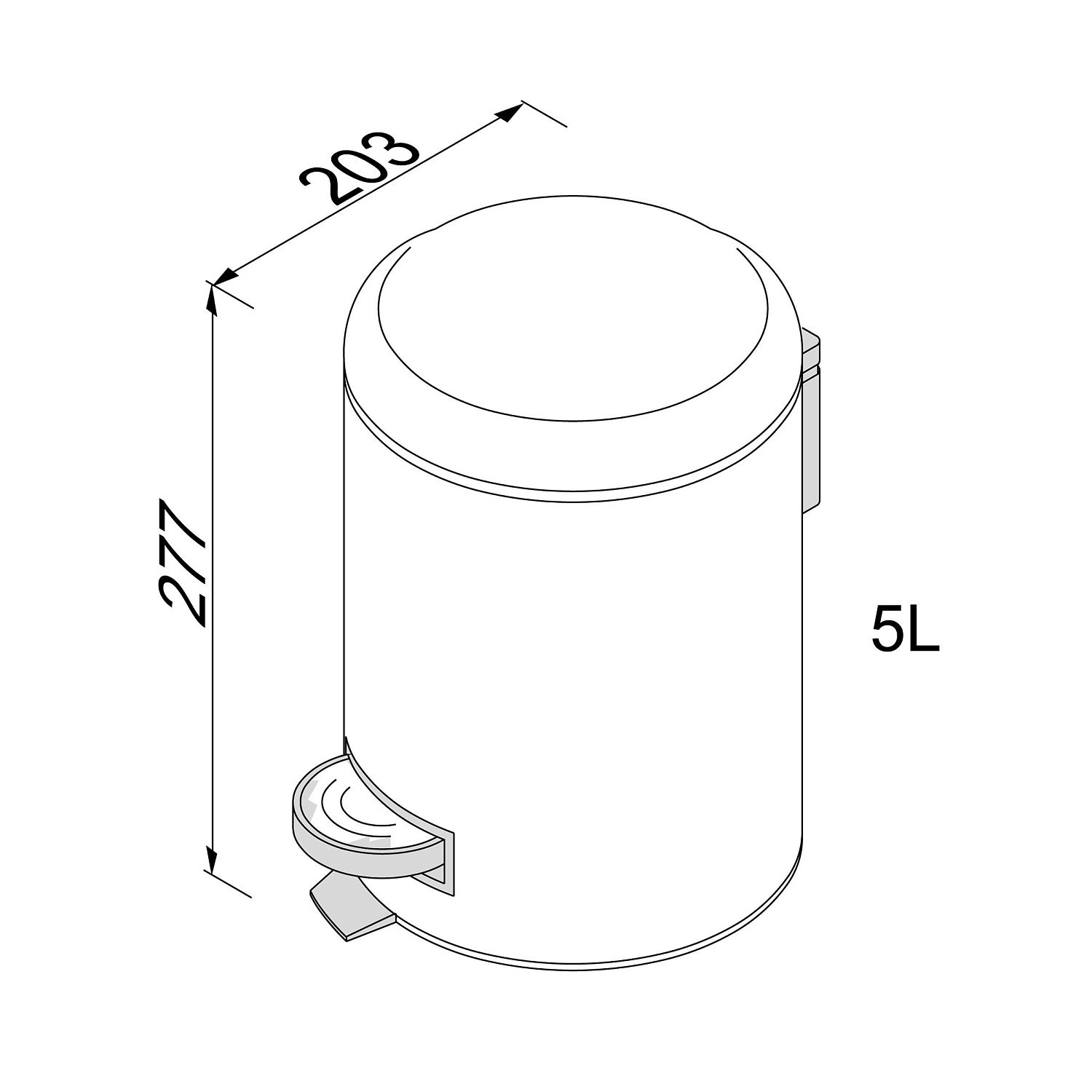 Корзина для мусора Geesa Hotel Pedal bin 5л с мягким закрытием