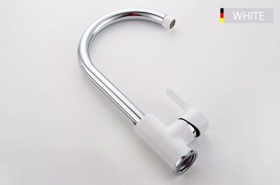 СМЕСИТЕЛЬ ДЛЯ КУХНИ LEDEME КАРТРИДЖ Д.35ММ,С ГАЙКОЙ, БЕЛЫЙ, L4003W