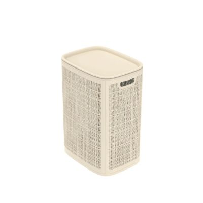 Плетёная корзина для белья сборная «Лён» 75 л (43х32.1х60 см) слоновая кость