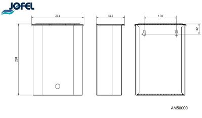 Контейнер настенный с крышкой АМ50000 5л, матовый