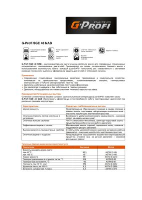 Моторное масло G-Energy G-Profi SGE 40 NAB 205л
