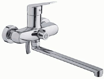 СМЕСИТЕЛЬ ДЛЯ ВАННЫ И ДУША LEDEME L2240, ЭКО-КАРТРИДЖ, ДЛИННЫЙ ИЗЛИВ