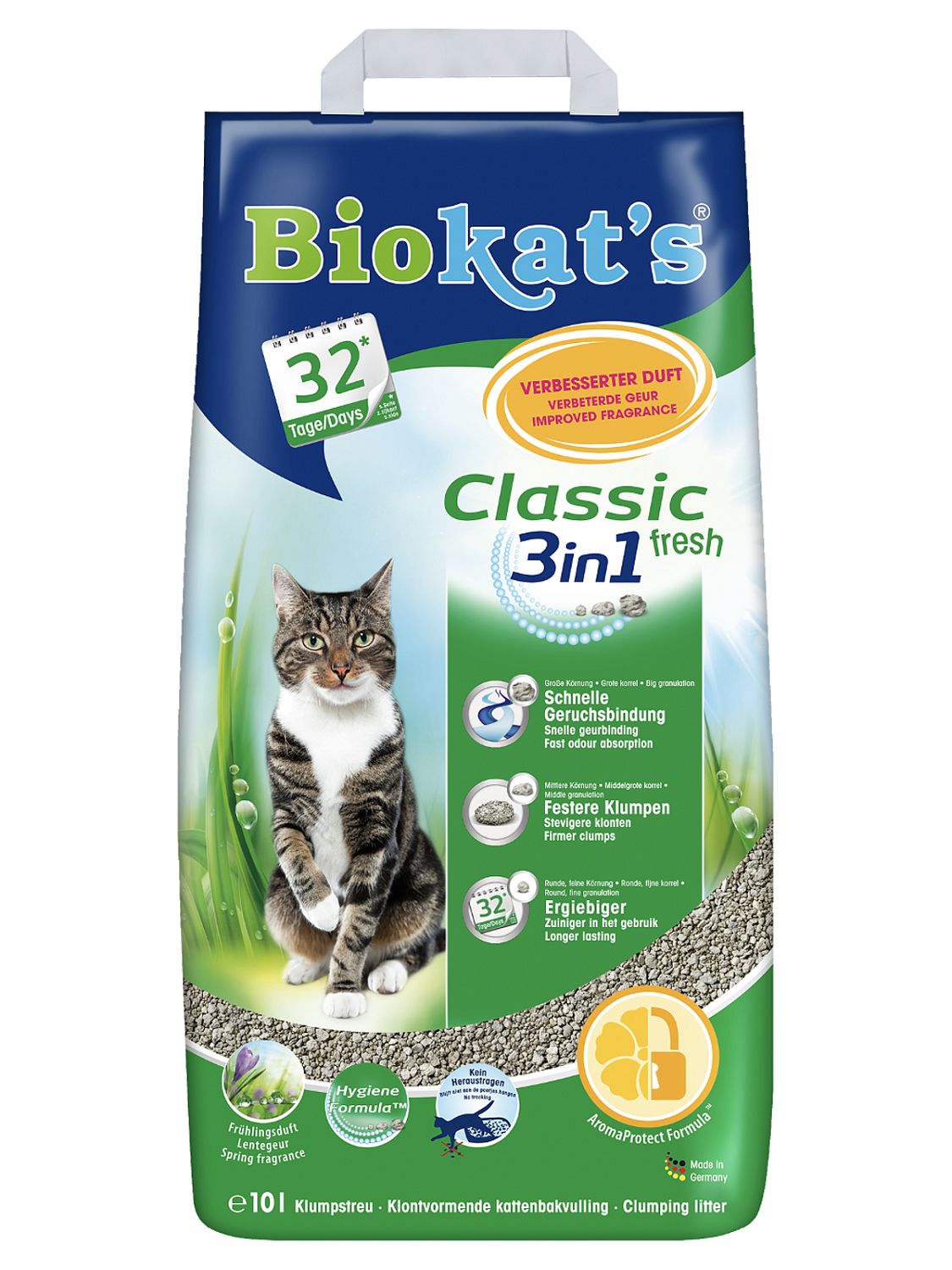 BIOKAT'S CLASSIC FRESH наполнитель комкующийся c ароматизатором 10 л (10 кг)