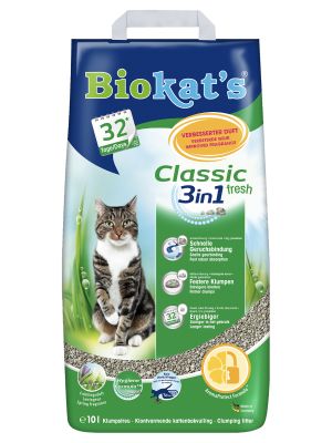 BIOKAT'S CLASSIC FRESH наполнитель комкующийся c ароматизатором 10 л (10 кг)