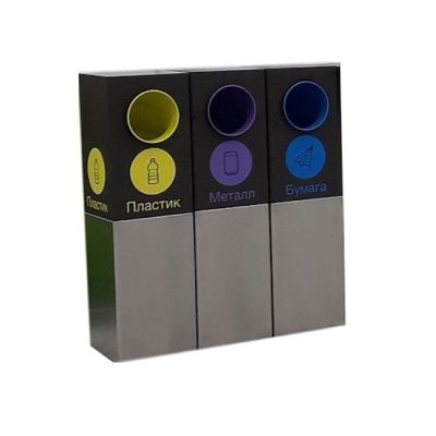 Урна для раздельного сбора мусора "Альянс" 3 секции на 99 л.