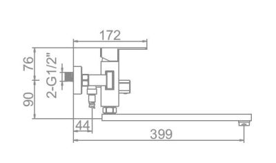 СМЕСИТЕЛЬ ДЛЯ ВАННЫ LEDEME L72233 НЕРЖАВЕЮЩАЯ СТАЛЬ
