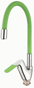 СМЕСИТЕЛЬ ДЛЯ КУХНИ LEDEME L4153-5, ГИБКИЙ ИЗЛИВ БОКОВОЙ, ЗЕЛЁНЫЙ