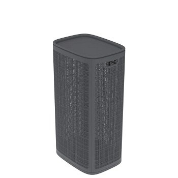 Плетёная корзина для белья сборная «Лён» 100 л (43х32.1х80 см) графит