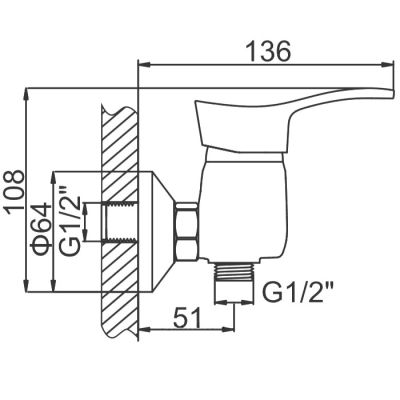 СМЕСИТЕЛЬ ДЛЯ ДУША LEDEME L2014