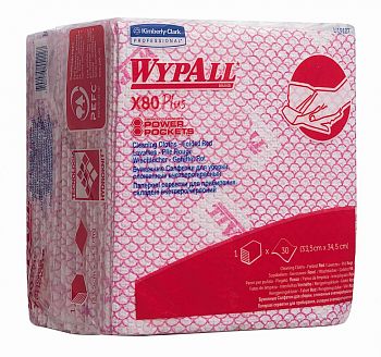 Протирочный материал в пачке Kimberly-Clark Wypall® X80 19127, красный