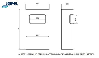 Урна-пепельница Jofel AL83801 50л